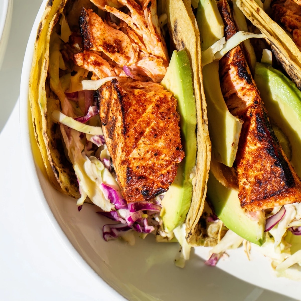Cajun Salmon Tacos recipe: Flaky salmon bursting with flavor, nestled in warm tortillas.