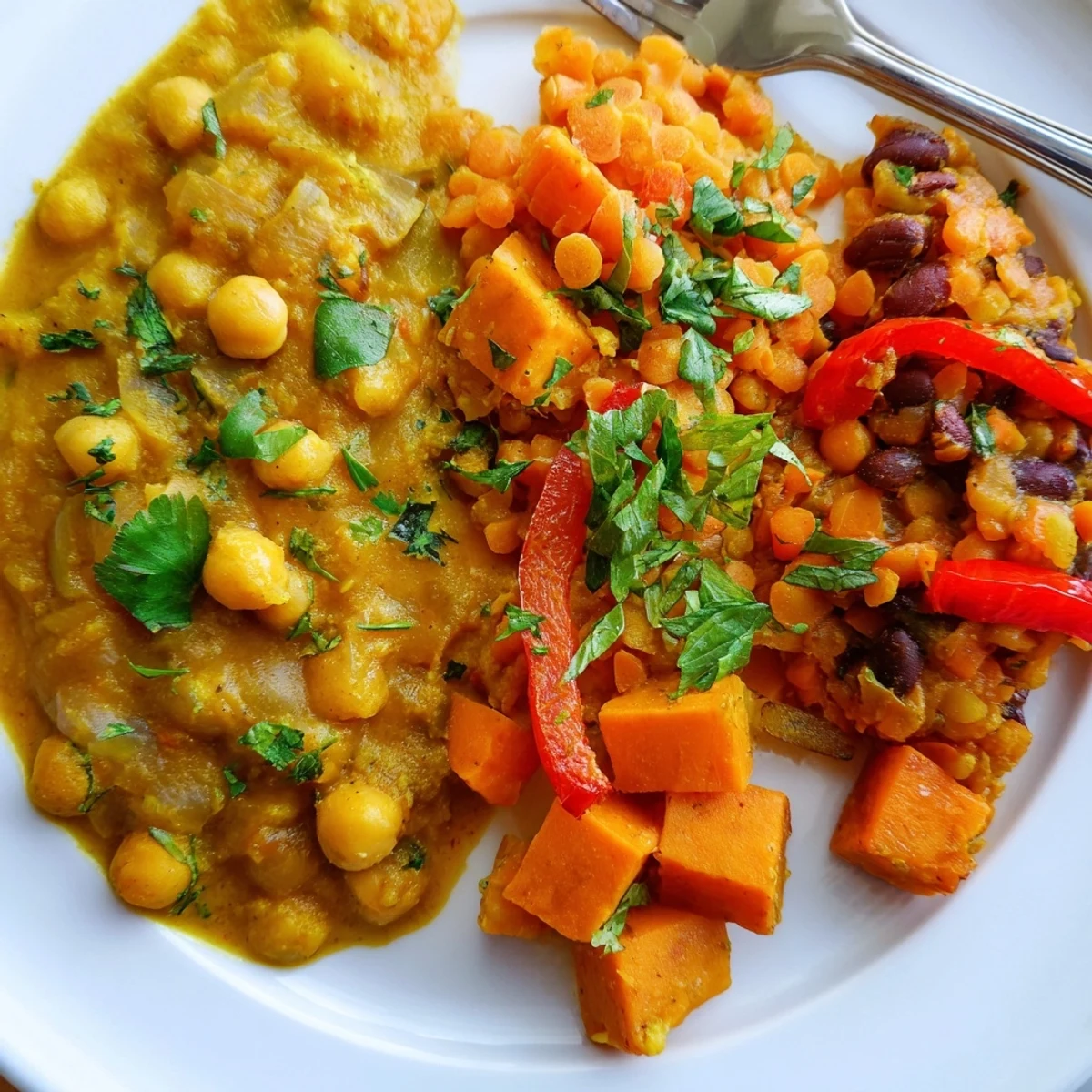 Vibrant Single-Pan Global Curries featuring colorful ingredients and rich flavors serve weeknight dinners.