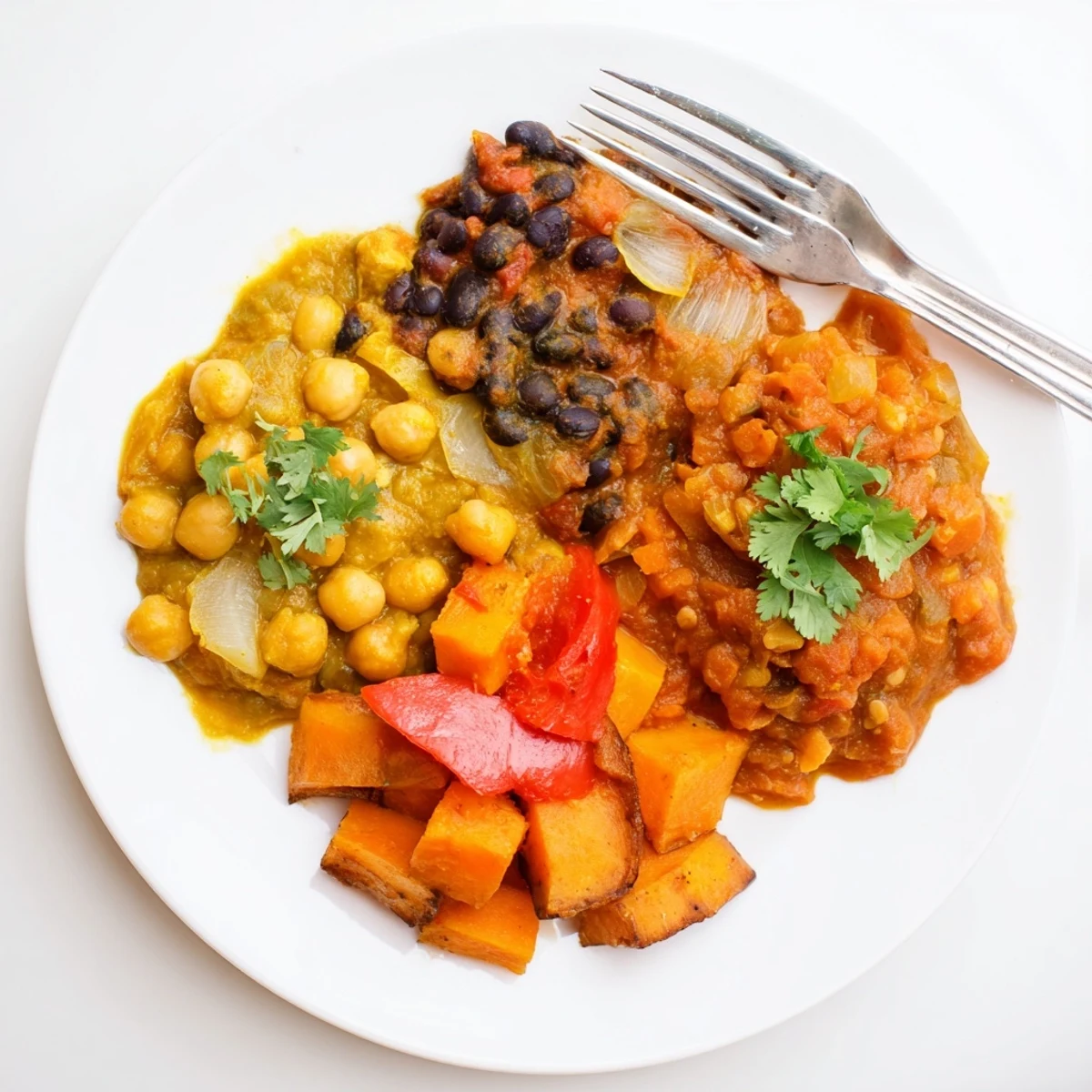 Delicious Indian Chickpea Curry simmered with spices, garnished with fresh cilantro for added freshness.