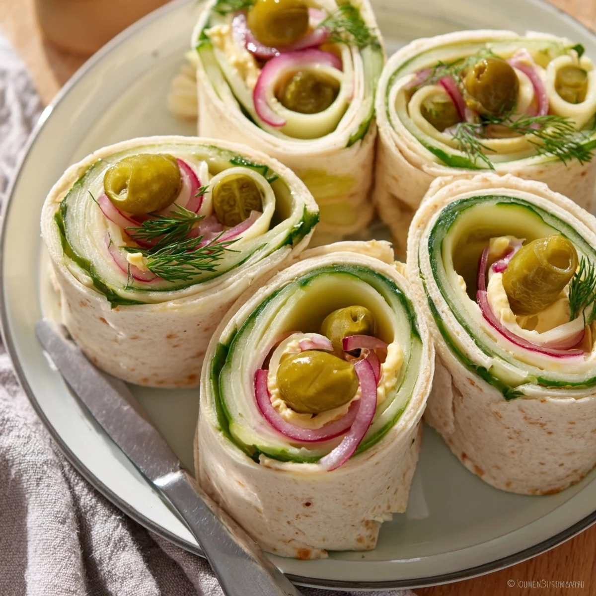 Crisp dill pickle-in-a-blanket wrapped in creamy cheese, perfect for snacking.  