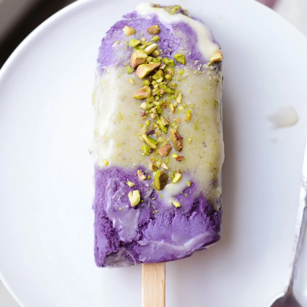 Ube Pistachio Ice Cream Bars