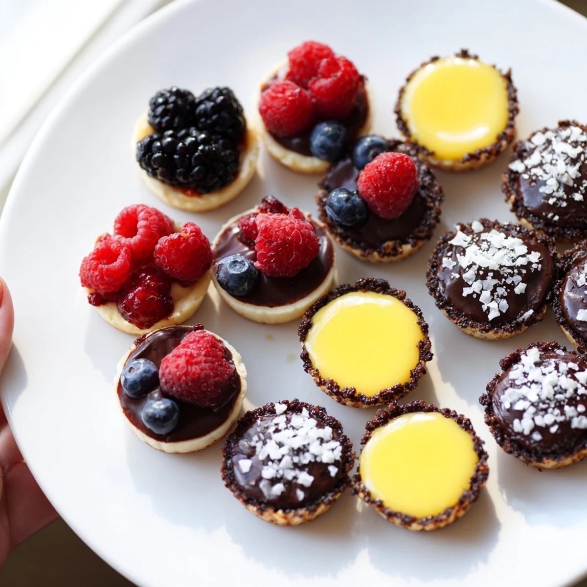 Perfectly portioned Mini Dessert Bites Trio, with varied textures and toppings to delight your palate.