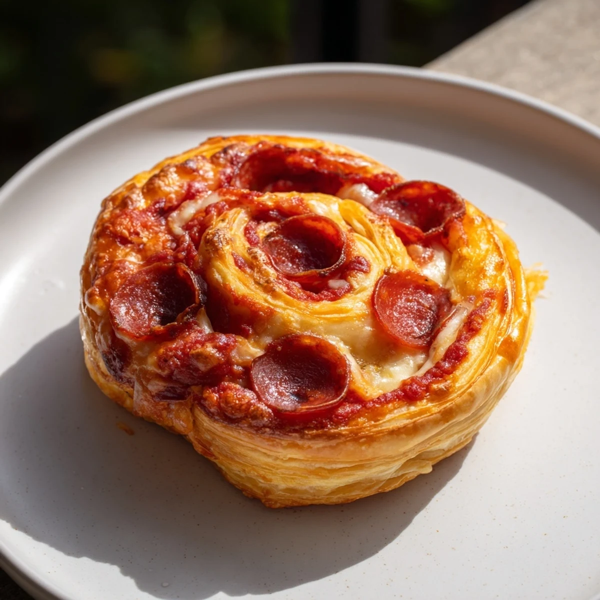 Golden, baked Mini Pepperoni Pizza Pinwheels bursting with savory pepperoni and melted mozzarella cheese.