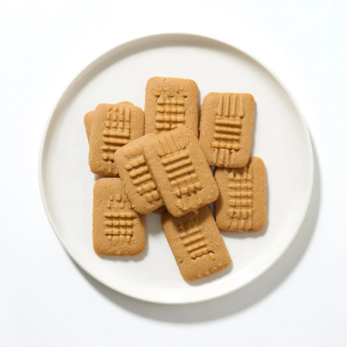 These homemade classic shortbread cookies, simple yet delicious, are shown arranged on a baking sheet.