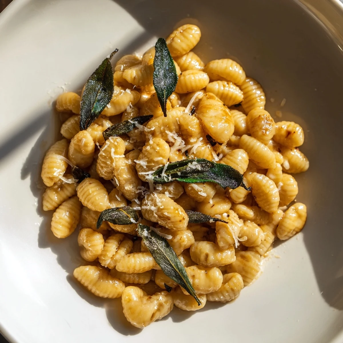 Golden brown butter coats the ditalini pasta, accented with crispy sage in this recipe.
