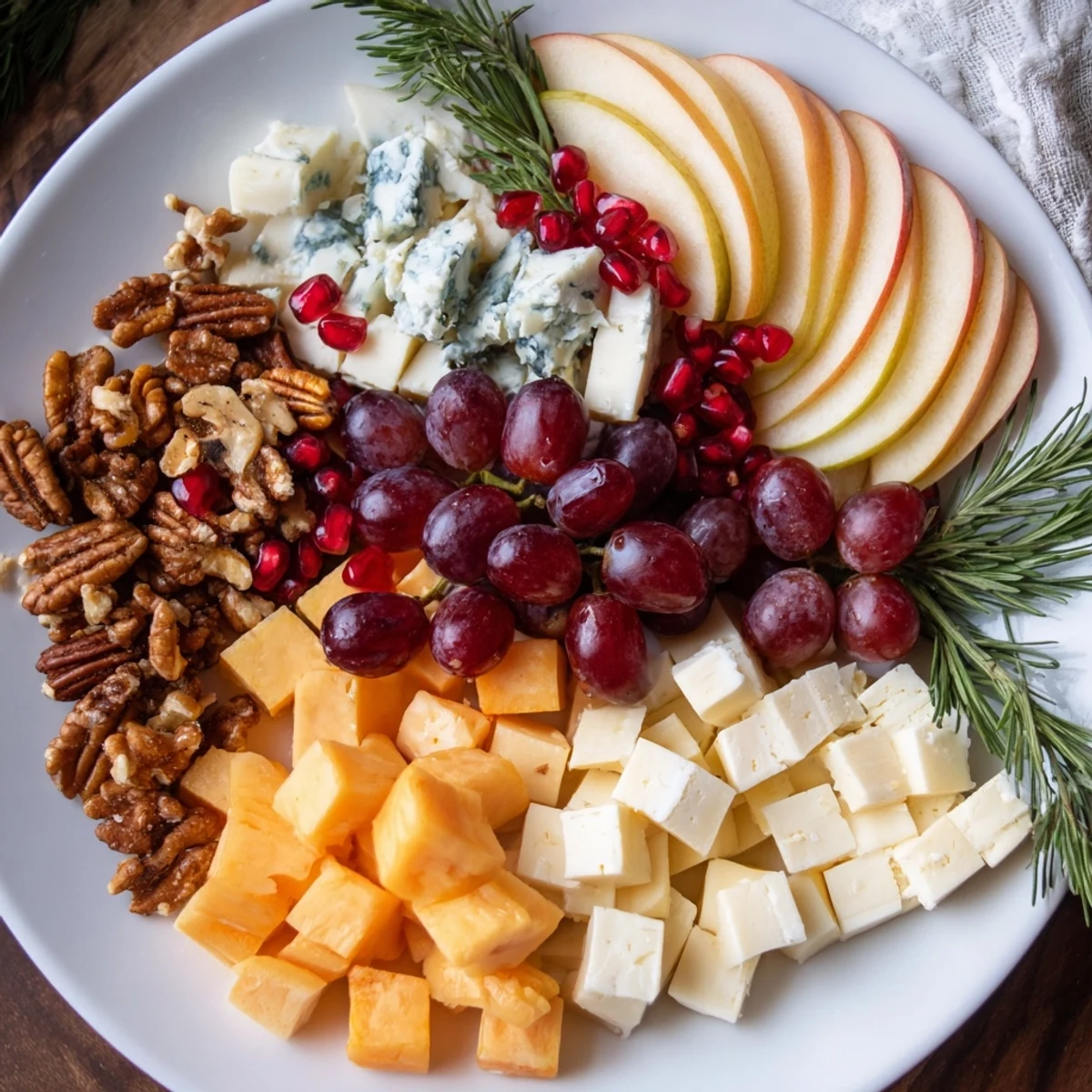 Festive Winter Wonderland Snack Board, brimming with cheeses, fruits, and sweet treats, ready to be enjoyed.
