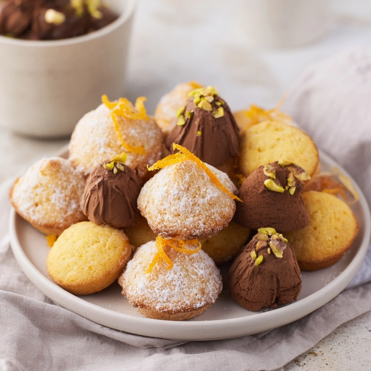 An elegant platter of Mignardises Bonne Année 2026: assorted French sweets, perfect for any celebration.