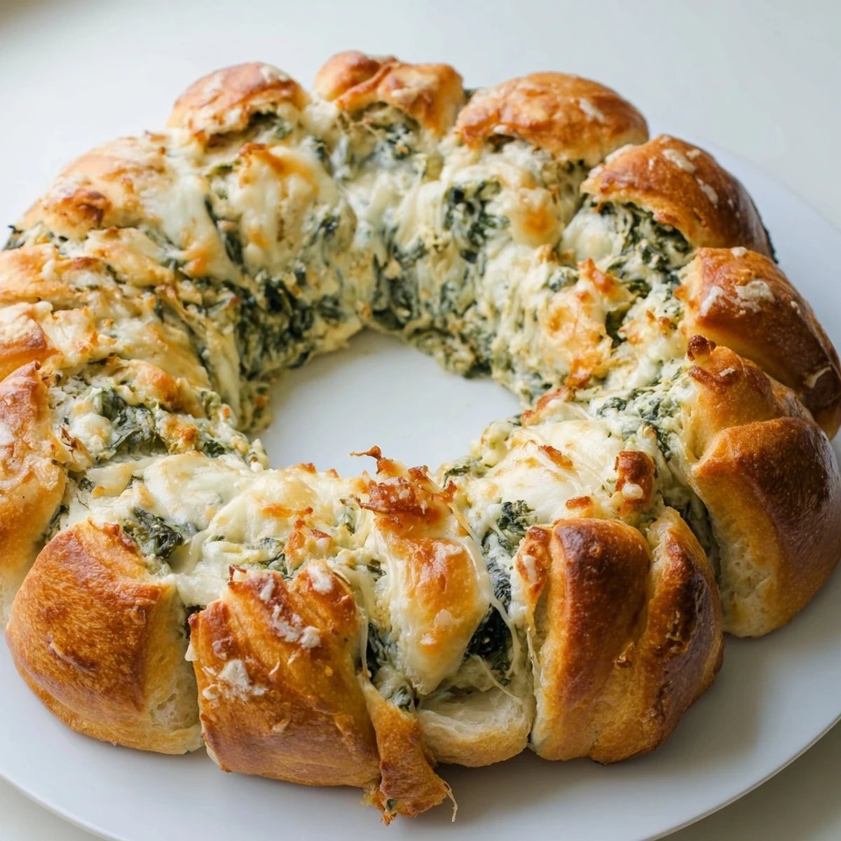 Warm, golden Reindeer Antler Spinach Dip Ring, a pull-apart bread appetizer ready to share.