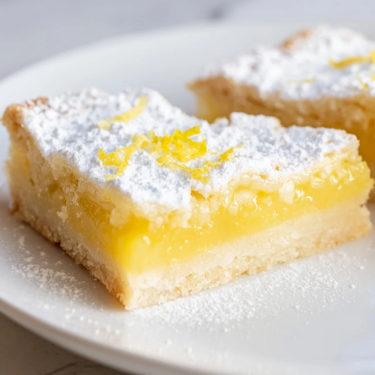 Golden, triangle-cut lemon bars with a vibrant, tangy filling, perfect for dessert enjoyment.