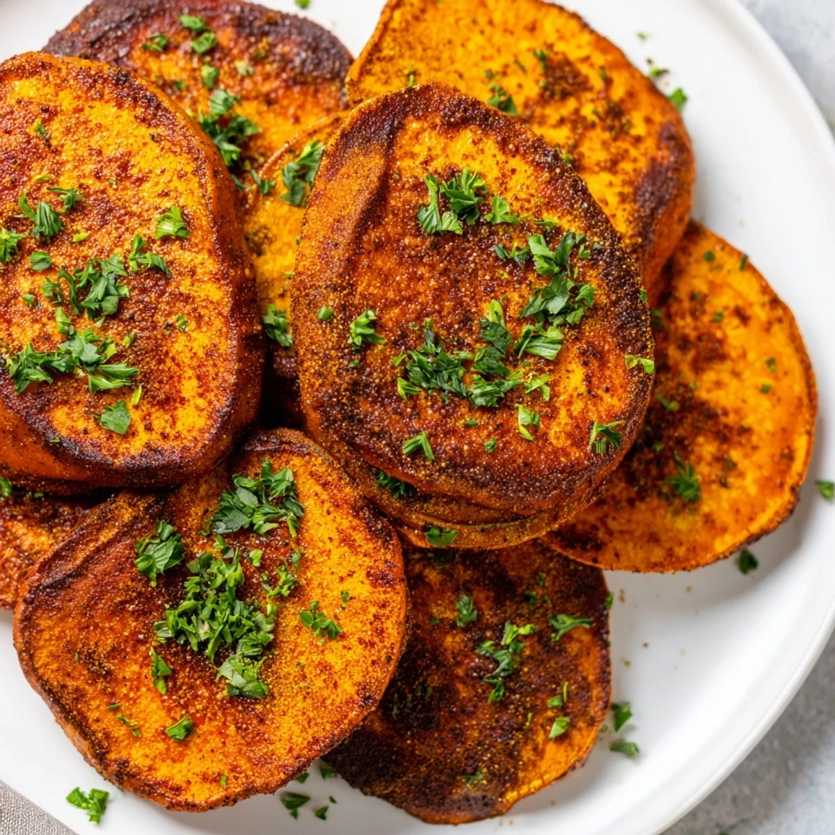 Golden-brown Cajun roasted sweet potatoes, a flavorful side dish, ready to savor at any meal.