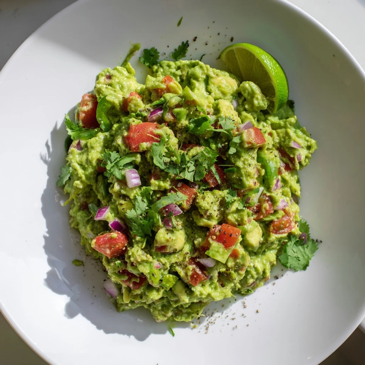 Close-up of a bowl of Edamame Guacamole, showcasing the vibrant green color and delicious texture ready to eat.