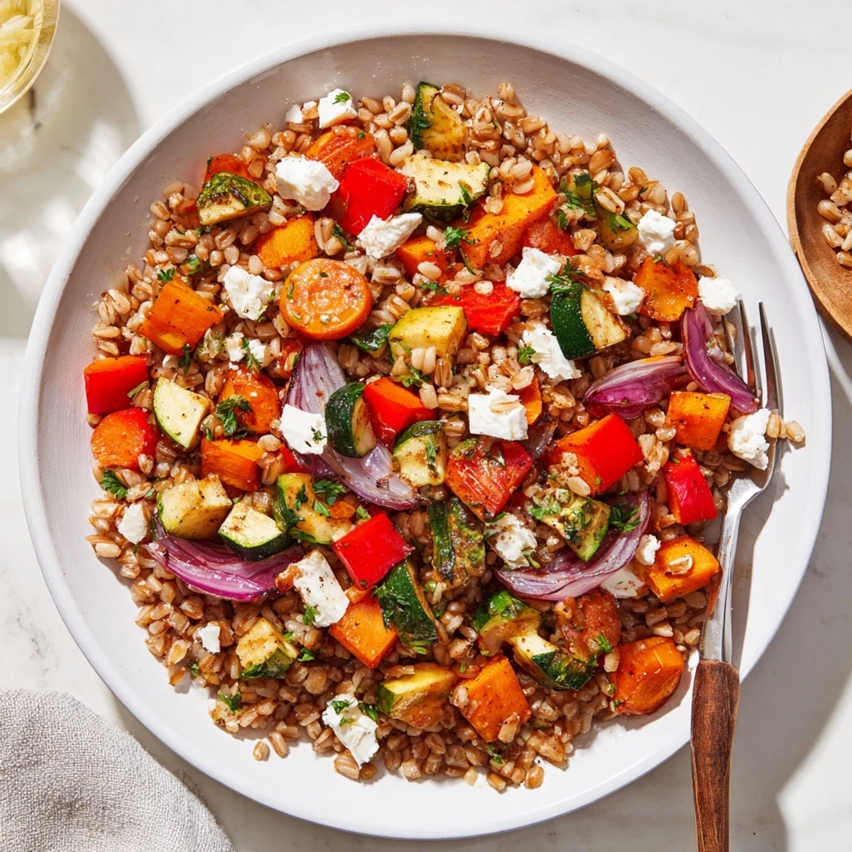 Farro With Roasted Vegetables