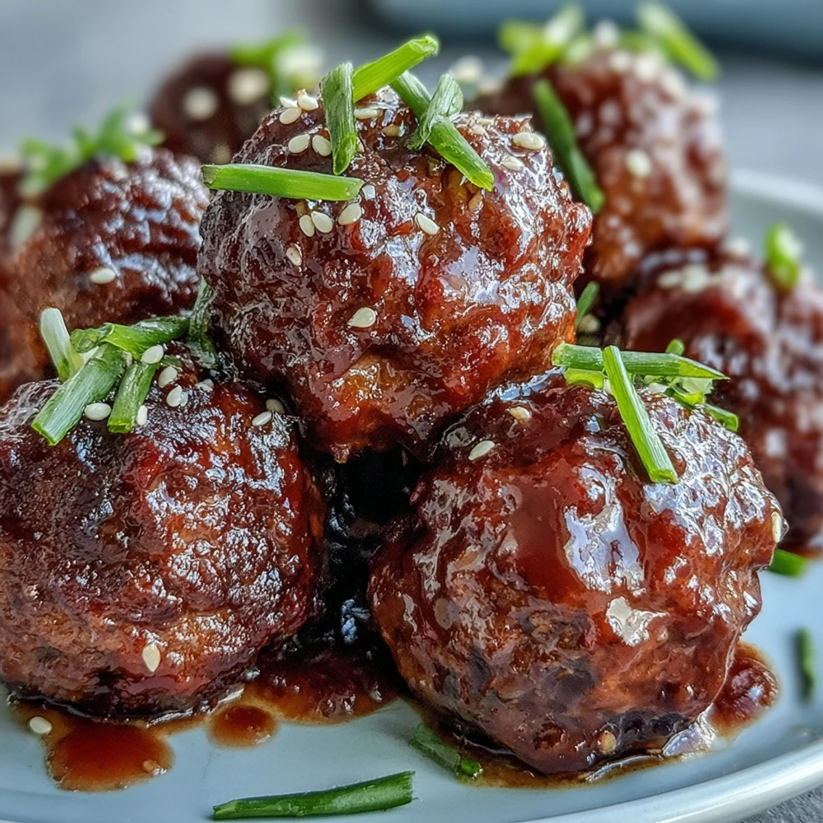Easy Sweet and Sour Crock Pot Meatballs served warm from the slow cooker, garnished with fresh green onions and sesame seeds.