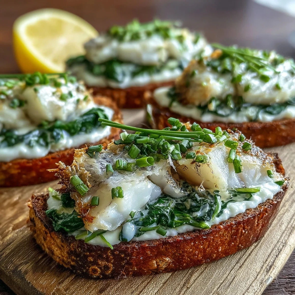 Smoked Haddock and Spinach Rye Toasts are plated with lemon wedges, showcasing a hearty, protein-rich British breakfast.