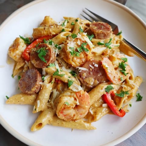 Cajun Sausage Shrimp Alfredo
