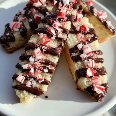 Festive, homemade chocolate peppermint shortbread wedges perfect for a holiday treat, with a chocolate drizzle.