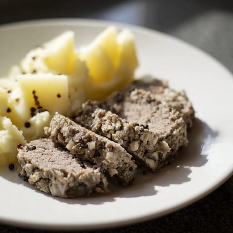 Steaming haggis, a spiced meat dish, looks incredibly flavorful alongside creamy mashed turnips and potatoes.