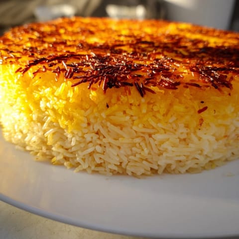 Persian tahdig golden rice