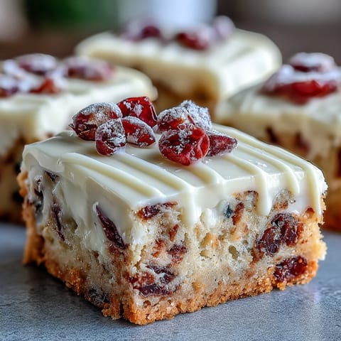A single bar slice reveals creamy orange cream cheese frosting and pockets of white chocolate chips nestled in a buttery base.