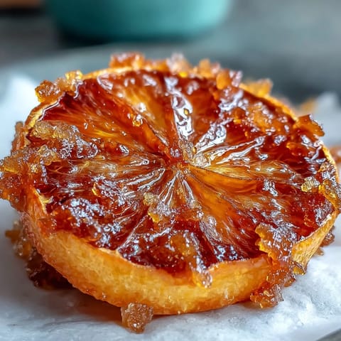 Close-up view of glossy candied orange slices, perfect for adding a romantic touch to Valentine's cocktails or desserts.