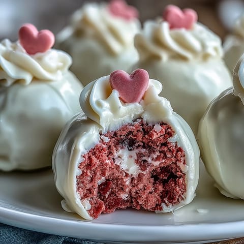 Celebrate Galentines with these charming cake pops, featuring pink velvet cake and creamy white chocolate coating.  