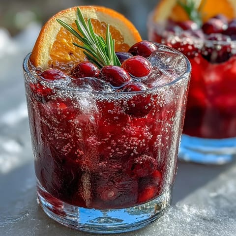 Orange Cranberry Sparkler with Rosemary