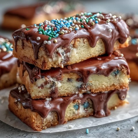 St. Patricks Day Rainbow Cookie Bars with colorful sprinkles and white chocolate chips, baked to golden perfection for a festive dessert.