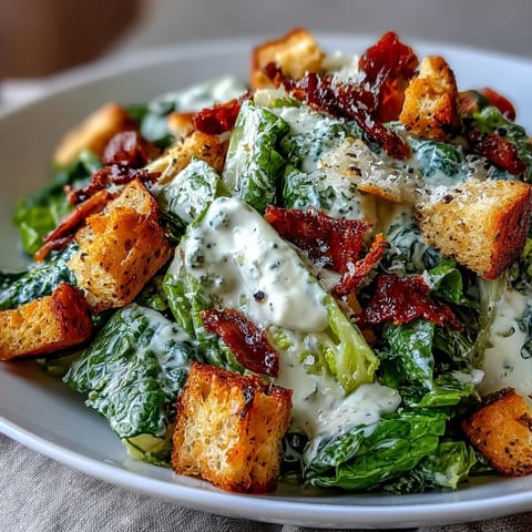 Crisp celery and romaine tossed in creamy Caesar dressing with crunchy croutons and shaved Parmesan. A fresh, light twist on a classic favorite.