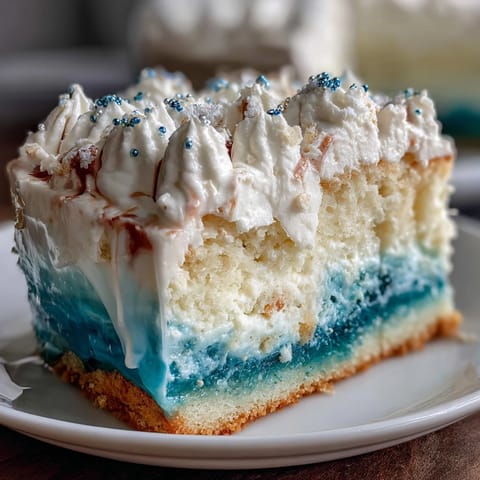 Pisces Cake Sheet Cake with Ocean Wave Piping features moist vanilla sponge and ombré blue buttercream in swirling wave patterns.