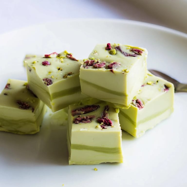 Vibrant green matcha white chocolate fudge, perfect for festive dessert tables this season.