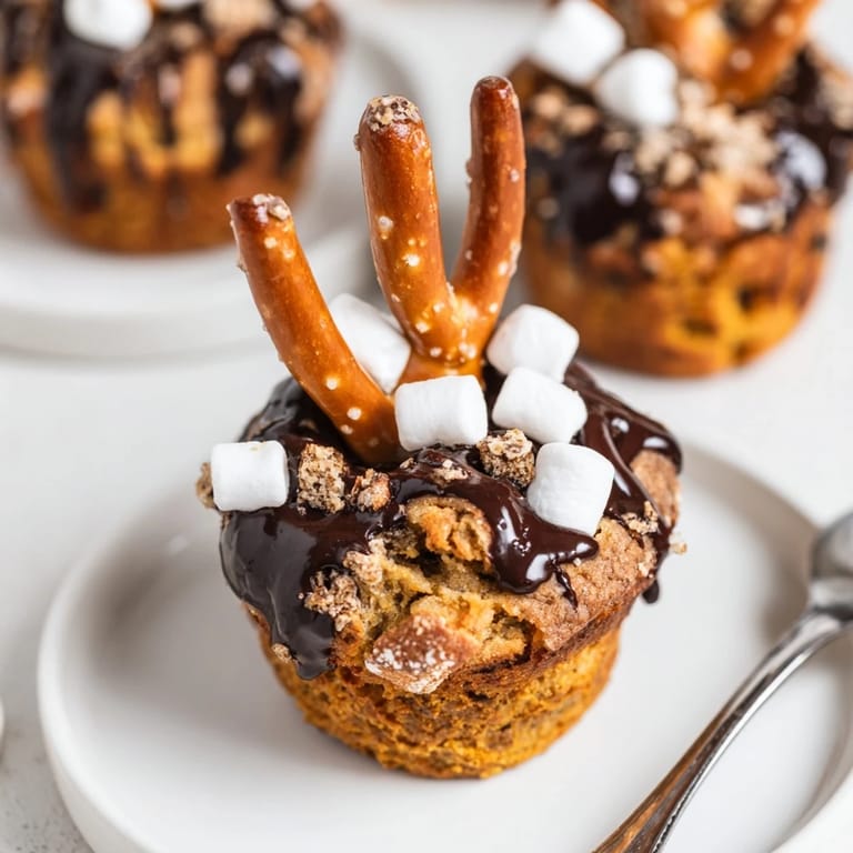 Autumn-inspired Smores Pumpkin Pretzel Muffin Sticks perfect for cozy gatherings and dessert.