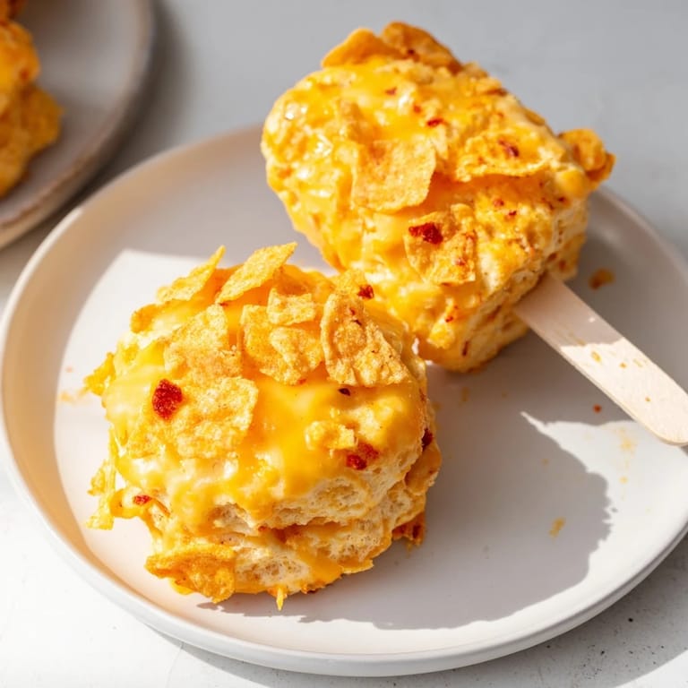 Fiery Flamin Hot Spicy Cheddar Biscuit Pops, served warm with ranch dip for contrast.