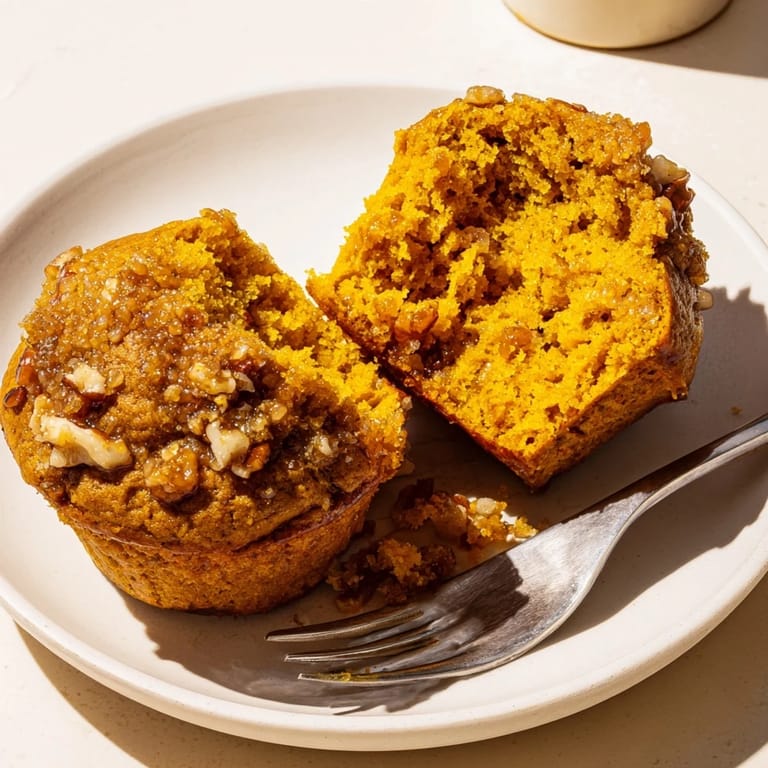 Warm, spiced muffins bursting with pumpkin flavor, perfect for breakfast delights.  