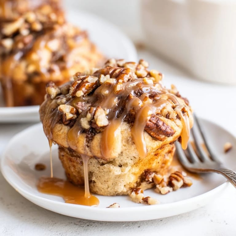 Warm pancake-style muffins with a bourbon kick and maple glaze, perfect for brunch.