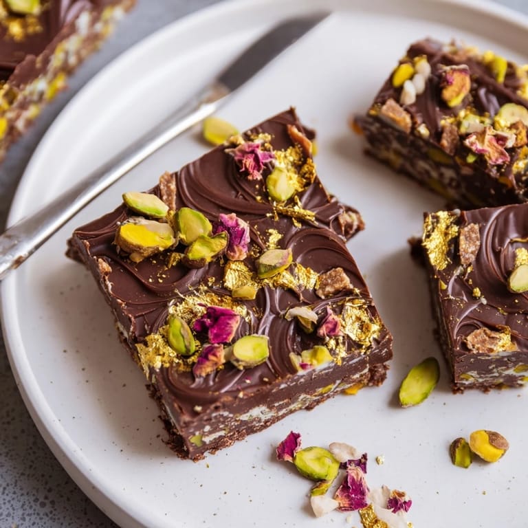 Rich, creamy chocolate bar inspired creations featuring crunchy pistachios and toasted coconut.  