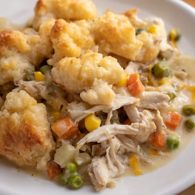 Imagine the aroma: warm spices and tender chicken in this delicious One-Pan Chicken Cobbler.