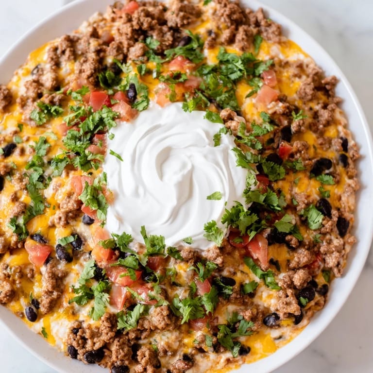 Warm, comforting image: Tortilla chips scooping into the rich Slow Cooker Cream Cheese Taco Dip, perfect party appetizer.