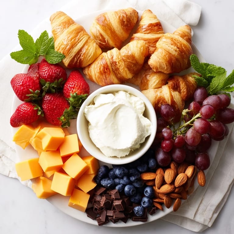 Delectable Gift Box Brunch Board featuring croissants, berries, and preserves ready to serve and gift warmly.