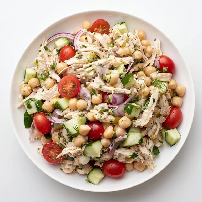 A colorful close-up of the delicious Dense Bean Salad, ready to eat and full of flavor.