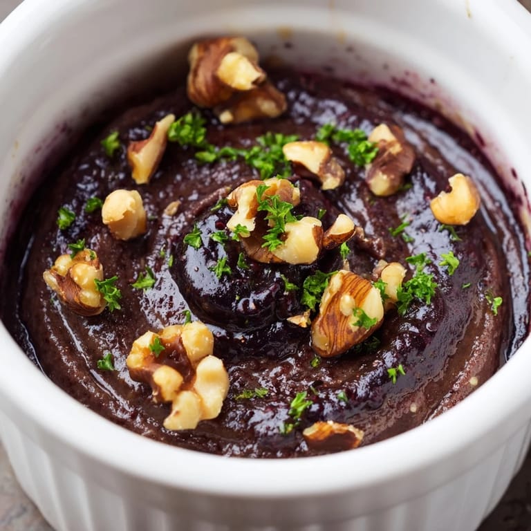 This close-up shows the delightful textures of a flavorful The Velvet Underground appetizer's layers.