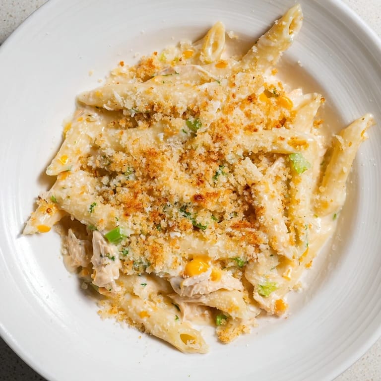 This photo shows a hot, cheesy Jalapeño Popper Chicken Pasta, perfect for dinner and full of flavor.