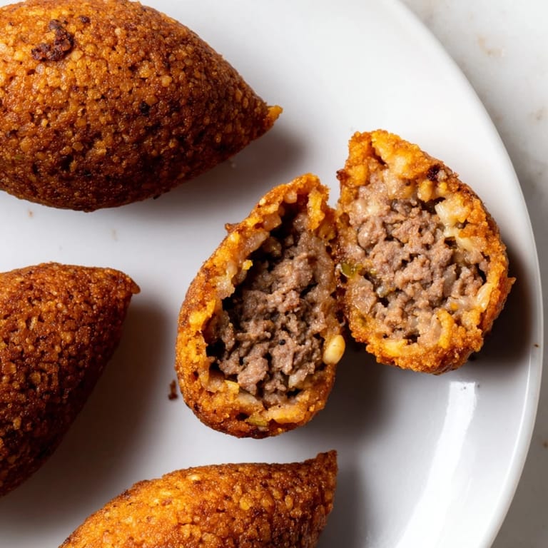 Beautifully shaped Lebanese Kibbeh, lightly brushed with oil before baking to a delicious finish.