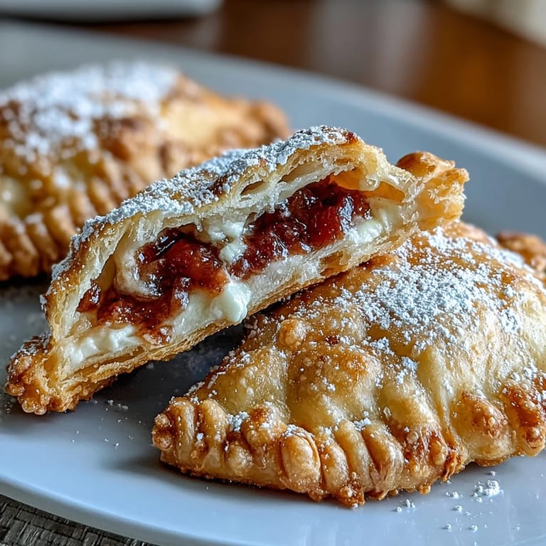 Crispy Guava and Cheese Empanadas in a single layer, brushed with egg wash and ready to eat.