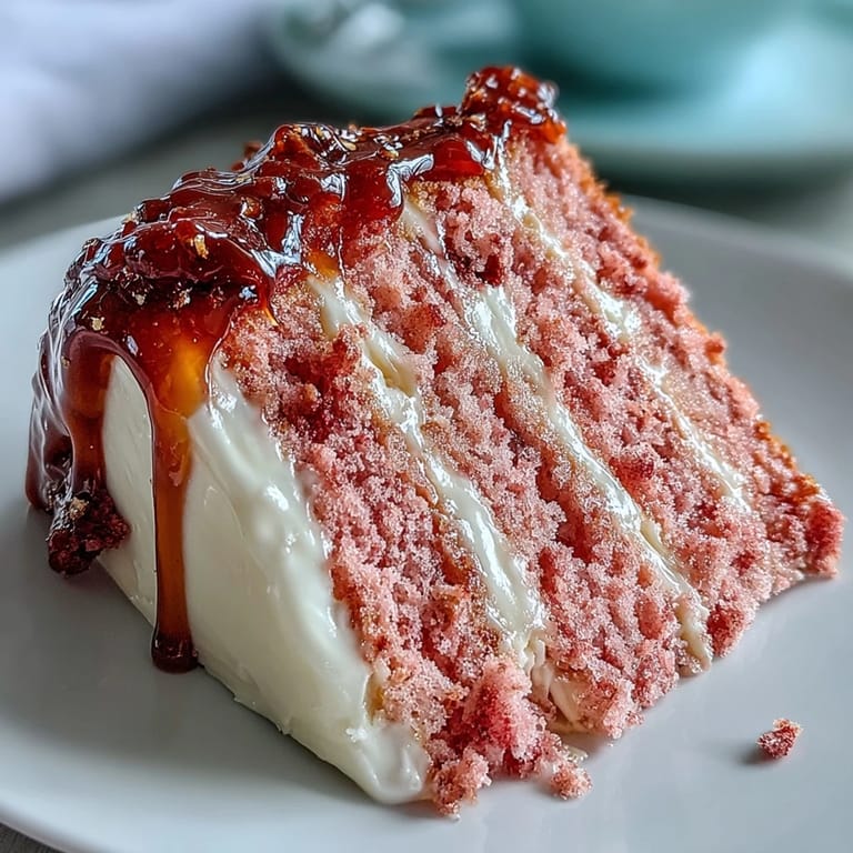 Enjoy this luscious pink velvet cake with rosé and creamy frosting.