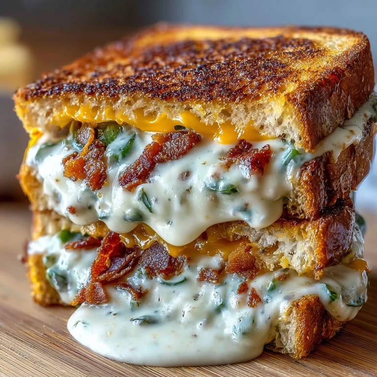 Spicy Jalapeño Popper Grilled Cheese sandwich, perfectly grilled golden brown and crispy.