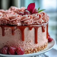 Elegant rosé velvet cake with shimmering gold drip, a bridal shower delight.